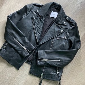 24hr sale Mango Genuine leather jacket